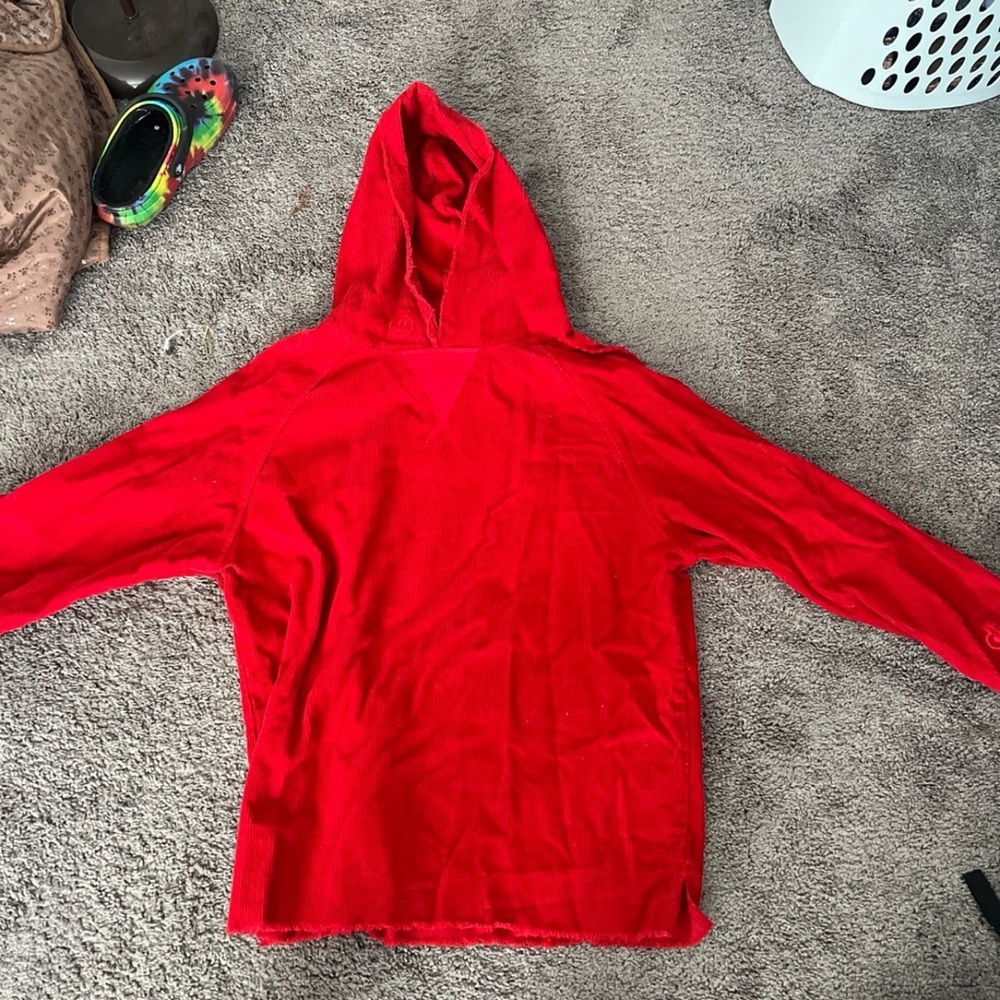 Drew House Corduroy Red Hooded Sweatshirt AUTHENTIC